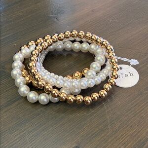 Wish Gold and Pearl Bracelet Set